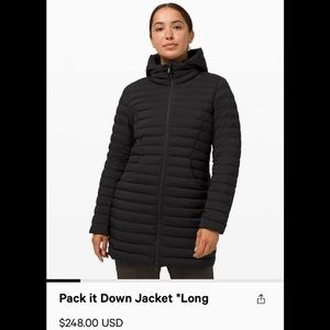 Lululemon Pack it down Jacket Long
